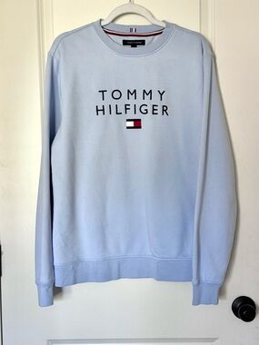 Tommy Hilfiger Men's Sky Blue Crewneck Sweater